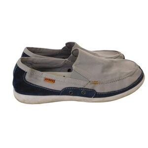 Crocs Santa Cruz Slip On Loafers Men's Size 13 Canvas Boat Beach Vacation 14392
